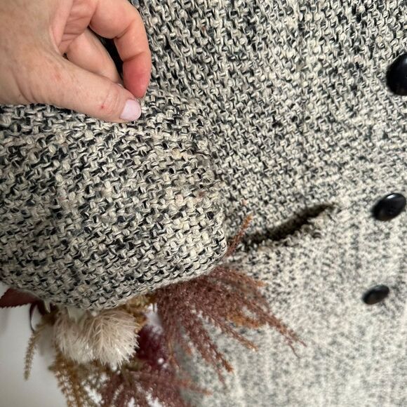 ANNE KLEIN wool blend long swing coat - 8 - Picture 3 of 5